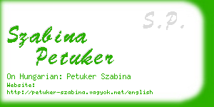 szabina petuker business card